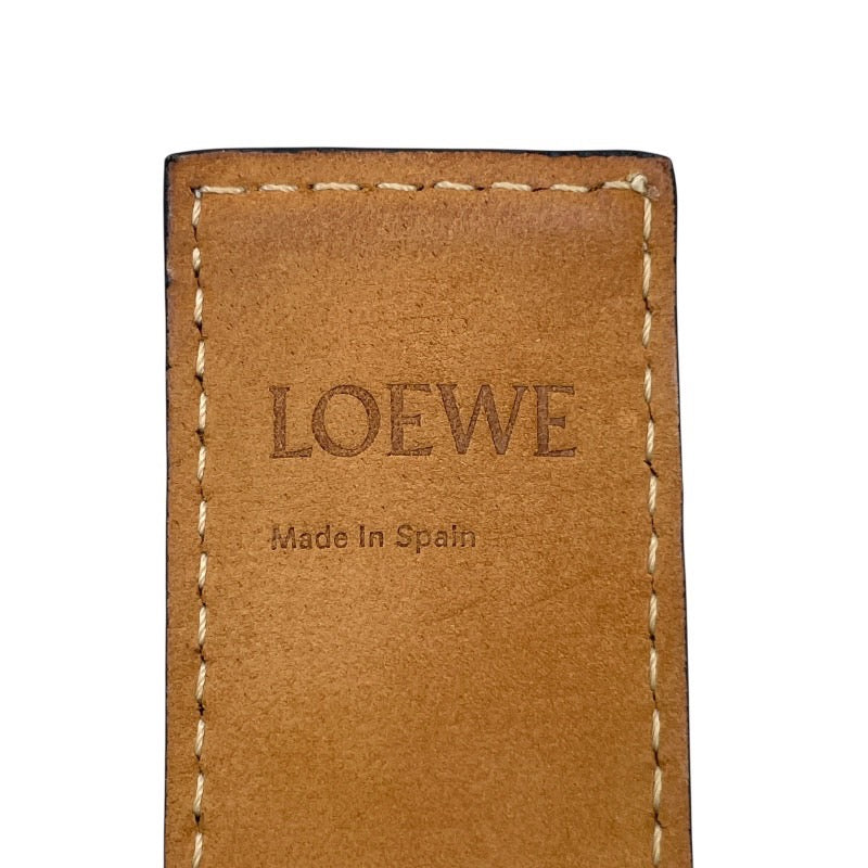 【LOEWE】ロエベ アナグラム スラップ スモール 119.19.336 ブレスレット レザー レディース ブラウン バングル