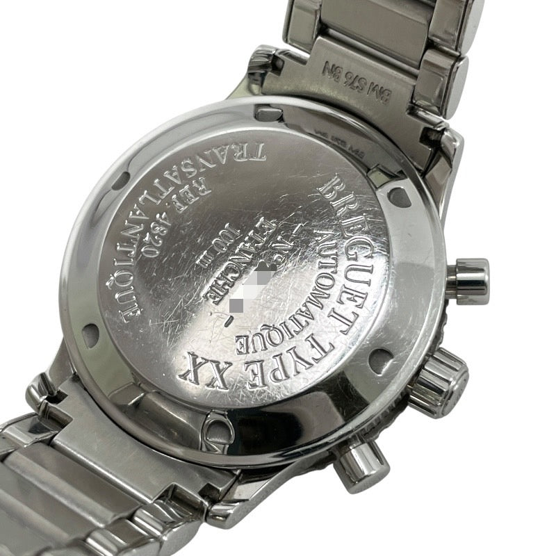 【Breguet】ブレゲ トランスアトランティック タイプXX 4820 腕時計 ステンレススチール メンズ 自動巻き クロノグラフ デイト