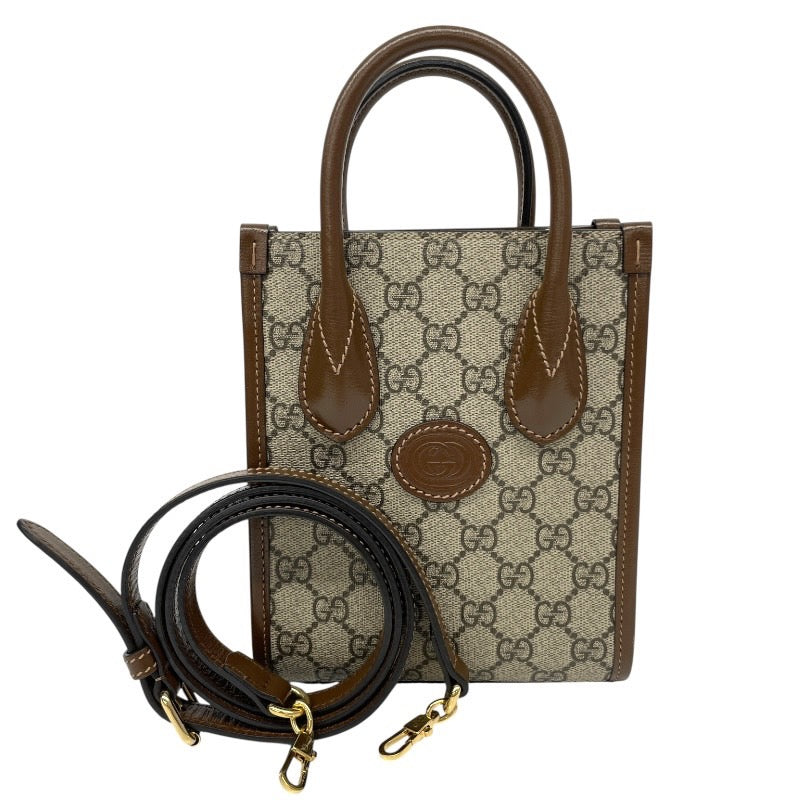GUCCI スプリーム キャンバス インターロッキング Gミニトート GUCCI - 未使用 展示品 グッチ GUCCI インターロッキングG ミニ