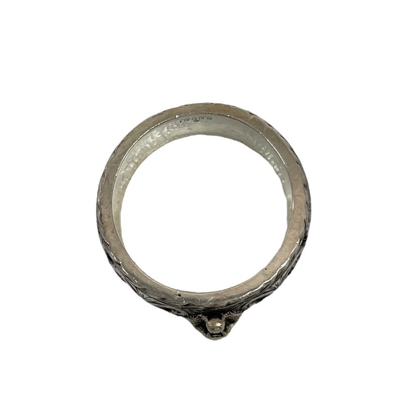 【GUCCI】グッチ キャットヘッド 433571 リング・指輪 シルバー925 メンズ 日本サイズ19号 アラベスク ガーデン インターロッキングG エイジングフィニッシュ