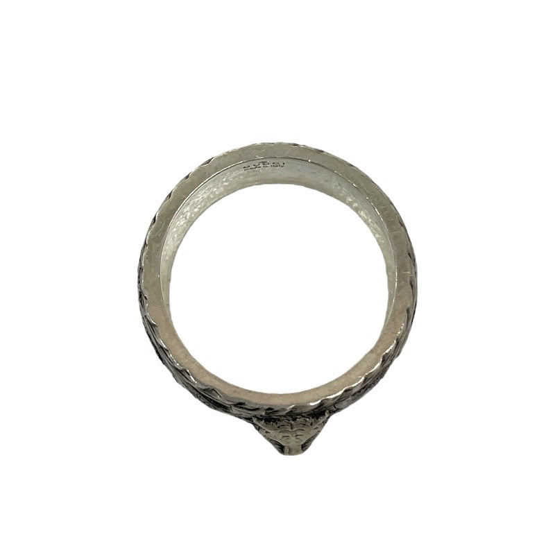 【GUCCI】グッチ キャットヘッド 433571 リング・指輪 シルバー925 メンズ 日本サイズ19号 アラベスク ガーデン インターロッキングG エイジングフィニッシュ