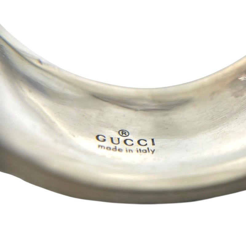 【GUCCI】グッチ キャットヘッド 433571 リング・指輪 シルバー925 メンズ 日本サイズ19号 アラベスク ガーデン インターロッキングG エイジングフィニッシュ