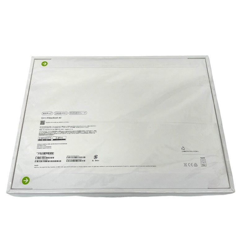 【新品未使用品】【Apple】アップル MacBook Air 13インチ MC654J/A パソコン ユニセックス 新品未使用品 M4 24GBメモリ 512GBストレージ
