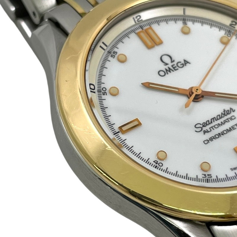 【OMEGA】オメガ シーマスター クロノメーター 2301.20 腕時計 SS/YG メンズ 自動巻き オートマティック デイト 白文字盤 ホワイト