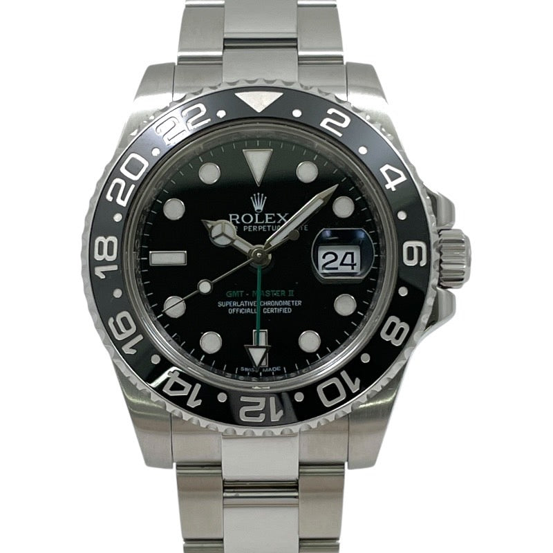【ROLEX】ロレックス GMTマスター2 116710LN 腕時計 ステンレススチール メンズ ランダム番 2010年ギャラ 黒文字盤 ブラック 自動巻き