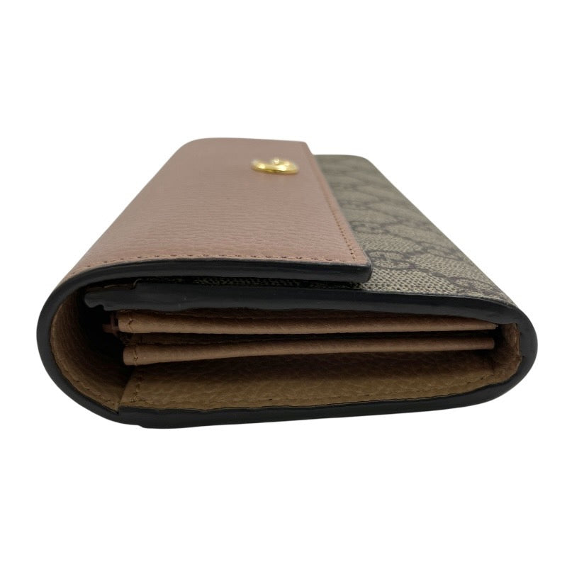 【GUCCI】グッチ ダブルG バイカラー コンチネンタルウォレット 456116 長財布 レディース GGスプリーム