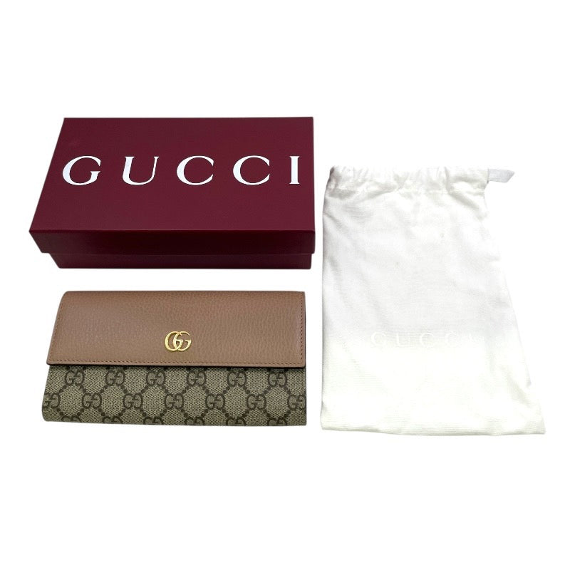 【GUCCI】グッチ ダブルG バイカラー コンチネンタルウォレット 456116 長財布 レディース GGスプリーム