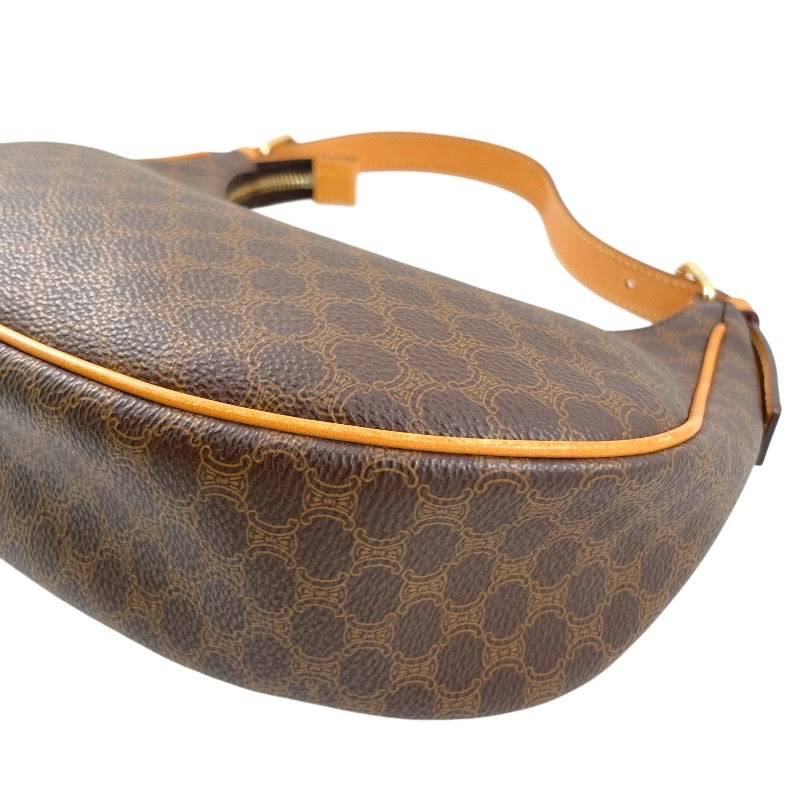 【CELINE】セリーヌ マカダム ワンショルダー ショルダーバッグ レザー レディース セミショル ハンド アクセサリーポーチ ブラウン CE00/24