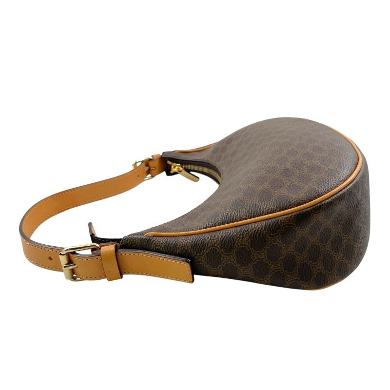 【CELINE】セリーヌ マカダム ワンショルダー ショルダーバッグ レザー レディース セミショル ハンド アクセサリーポーチ ブラウン CE00/24