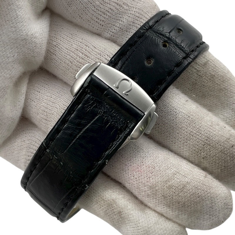 【OMEGA】オメガ デビル X2 クロノグラフ 423.13.37.50.01.001 腕時計 SS/レザー メンズ 自動巻き コーアクシャル 黒 ブラック