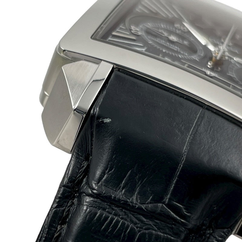 【OMEGA】オメガ デビル X2 クロノグラフ 423.13.37.50.01.001 腕時計 SS/レザー メンズ 自動巻き コーアクシャル 黒 ブラック