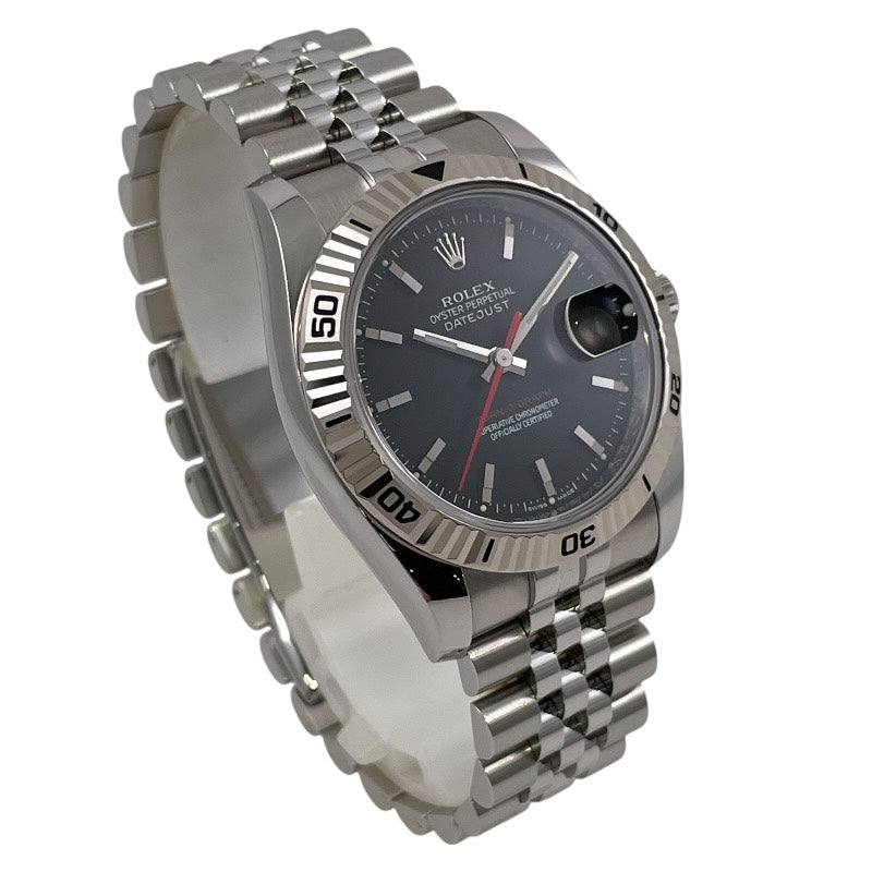 【ROLEX】ロレックス デイトジャスト ターノグラフ 116264 腕時計 SS/WG メンズ G番 自動巻き 黒文字盤 ブラック ジュビリーブレス