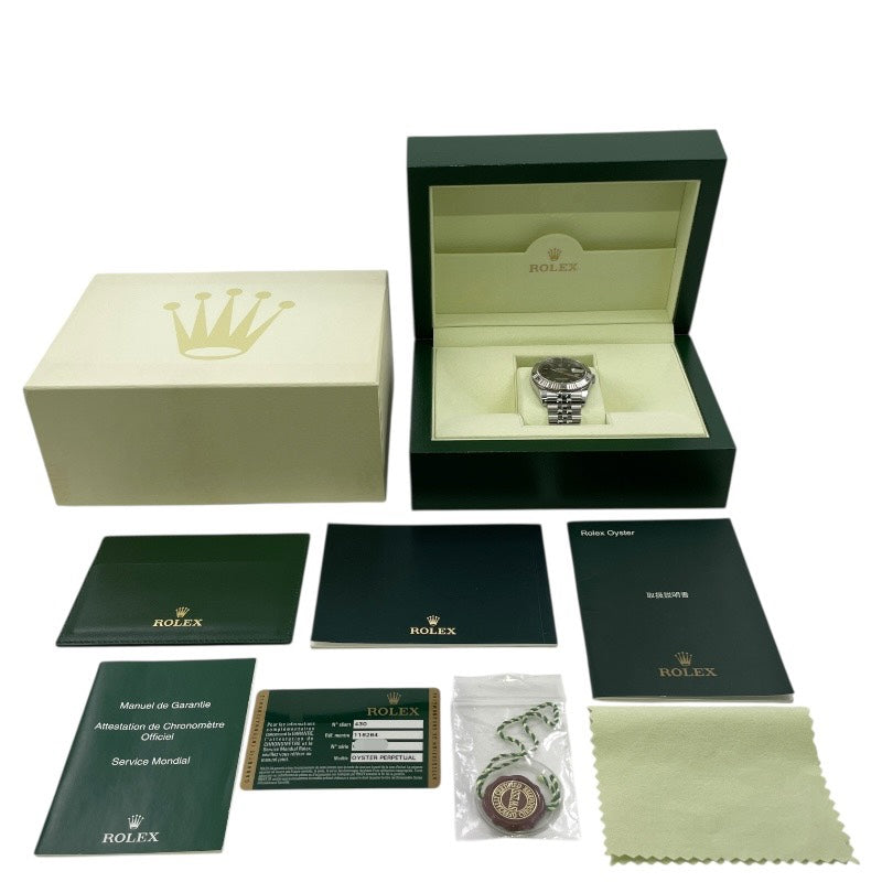 【ROLEX】ロレックス デイトジャスト ターノグラフ 116264 腕時計 SS/WG メンズ G番 自動巻き 黒文字盤 ブラック ジュビリーブレス