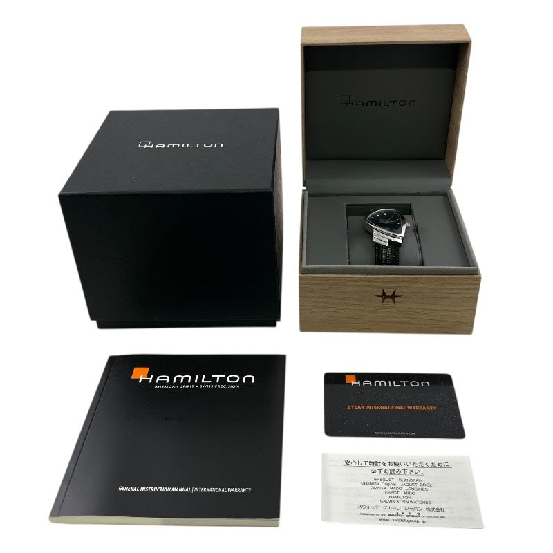 【HAMILTON】ハミルトン ベンチュラ H24211732 (H244112) 腕時計 SS/レザー メンズ クォーツ 黒文字盤 ブラック