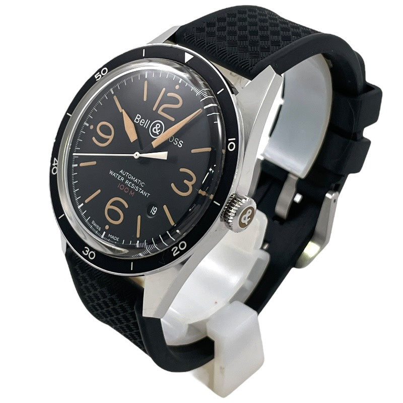 【Bell&Ross】ベル&ロス スポーツ ヘリテージ BR123-92-SP 腕時計 SS/ラバー メンズ 自動巻き 100m デイト 黒文字盤 ブラック