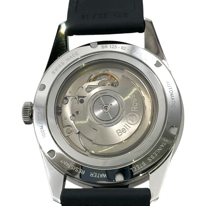 【Bell&Ross】ベル&ロス スポーツ ヘリテージ BR123-92-SP 腕時計 SS/ラバー メンズ 自動巻き 100m デイト 黒文字盤 ブラック