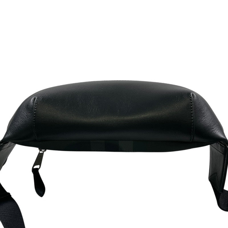 【BURBERRY】バーバリー ウエストバッグ 80673981 ウエストバッグ レザー メンズ チェック柄 ブラック ボディ ショルダー