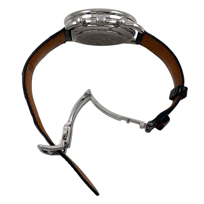 【HERMES】エルメス アルソー クロノグラフ AR4.910a 腕時計 SS/レザー メンズ 自動巻き ブラック 黒文字盤