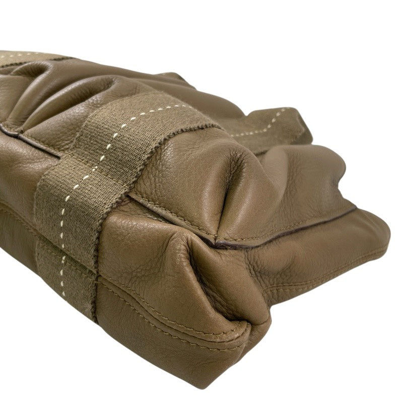 【HERMES】エルメス キャラバンホリゾンタルPM ハンドバッグ レザー レディース カーキ 2WAY ショルダー メンズ