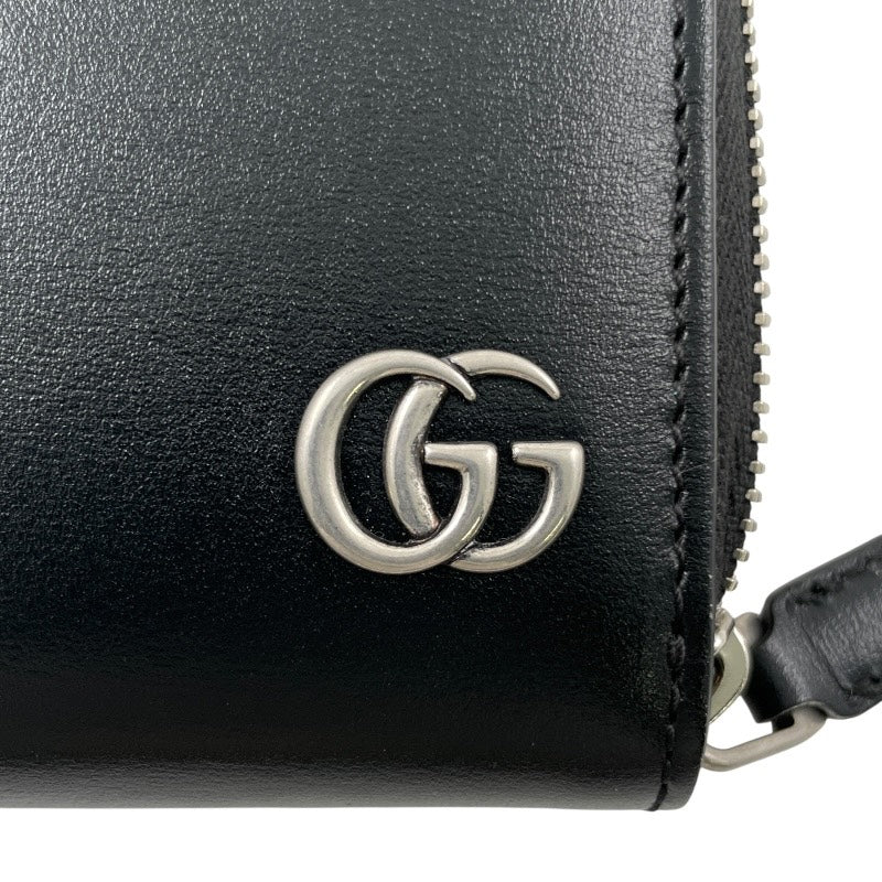 【GUCCI】グッチ GGマーモント ジップアラウンドウォレット 428736 長財布 レザー メンズ 本革 ラウンドファスナー 黒 ブラック レディース