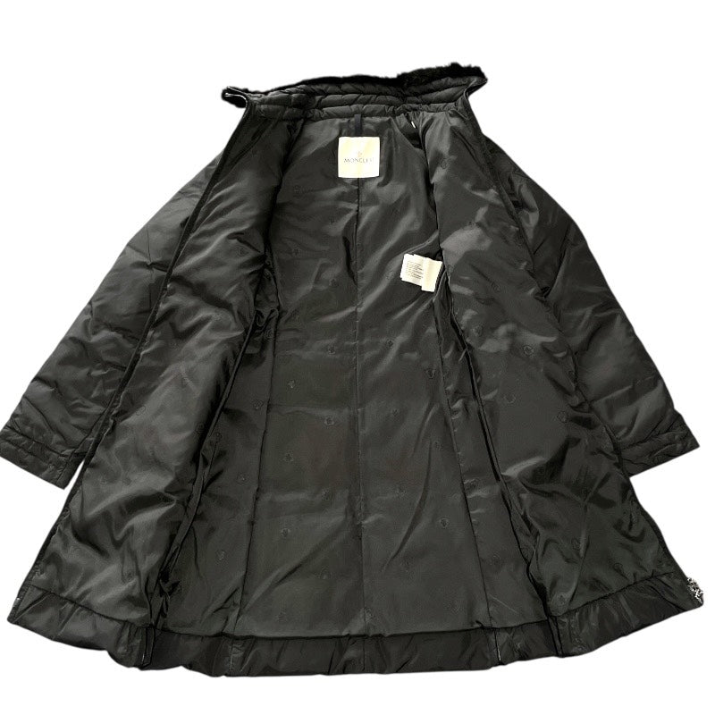 【MONCLER】モンクレール VERONIQUE ヴェロニク 68352 ダウンジャケット ナイロン レディース ダウンコート 黒 ブラック サイズ00 正規タグ ベルト付