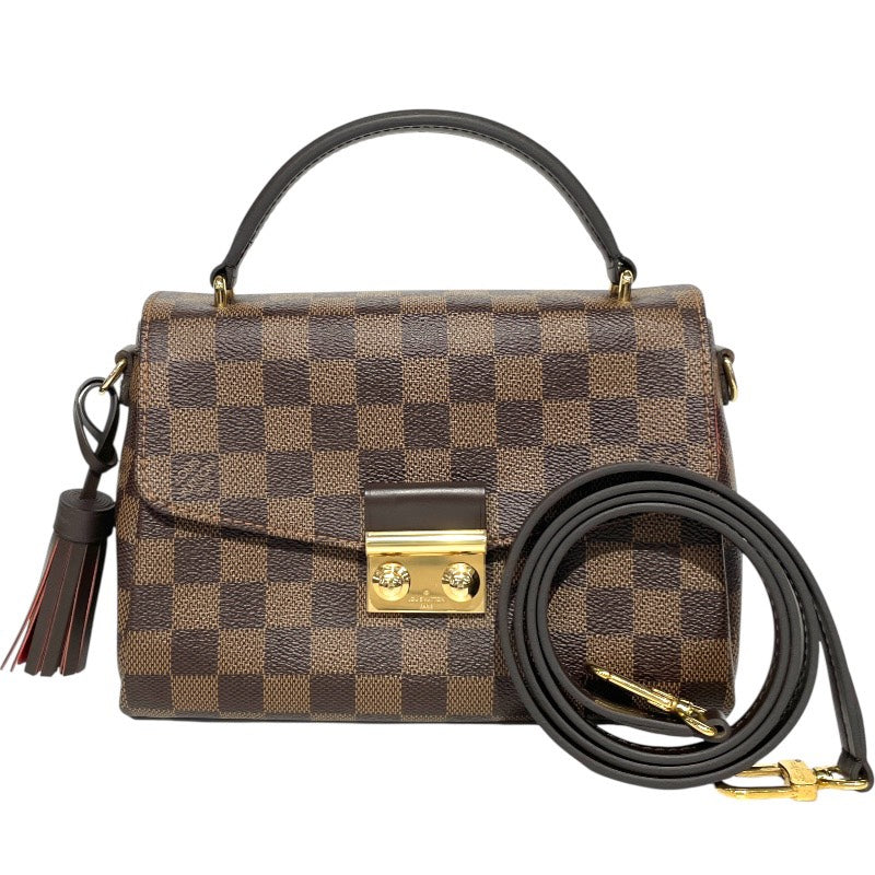 【LOUIS VUITTON】ルイ・ヴィトン クロワゼット N53000 ハンドバッグ レディース ダミエエベヌ 2WAY ショルダー ミニバッグ