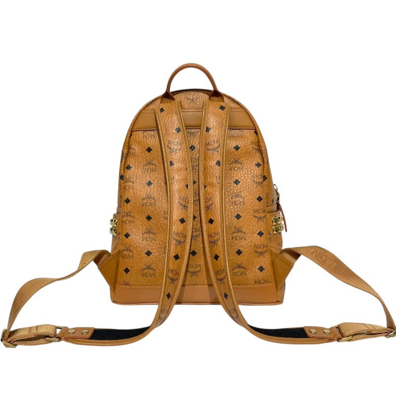 【MCM】エム・シー・エム スターク サイドスタッズ バックパック MMK7AVE99CO001 リュック・デイパック レザー メンズ ヴィセトス ブラウン レディース