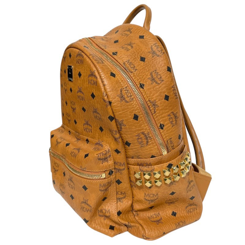 【MCM】エム・シー・エム スターク サイドスタッズ バックパック MMK7AVE99CO001 リュック・デイパック レザー メンズ ヴィセトス ブラウン レディース