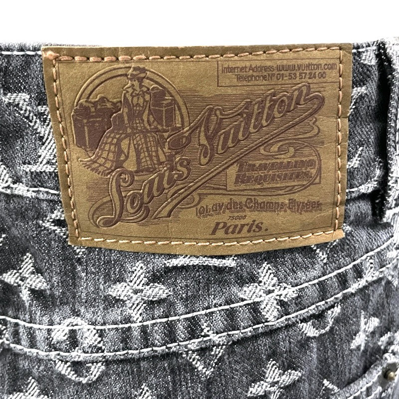 【LOUIS VUITTON】ルイ・ヴィトン モノグラムジャガード ジーンズ RW062B デニムパンツ レディース サイズ38 ブラック
