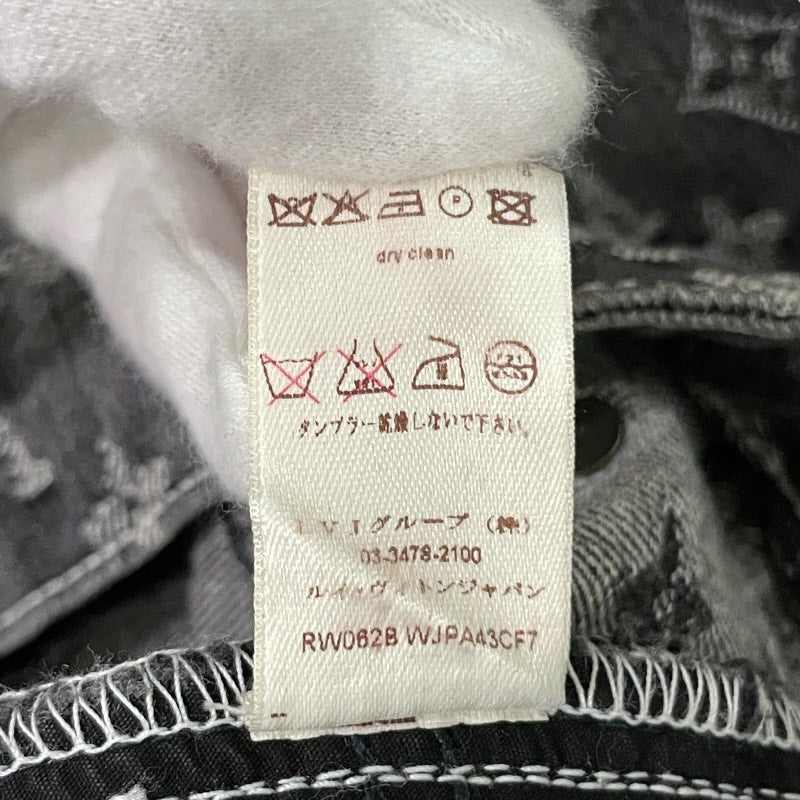 【LOUIS VUITTON】ルイ・ヴィトン モノグラムジャガード ジーンズ RW062B デニムパンツ レディース サイズ38 ブラック