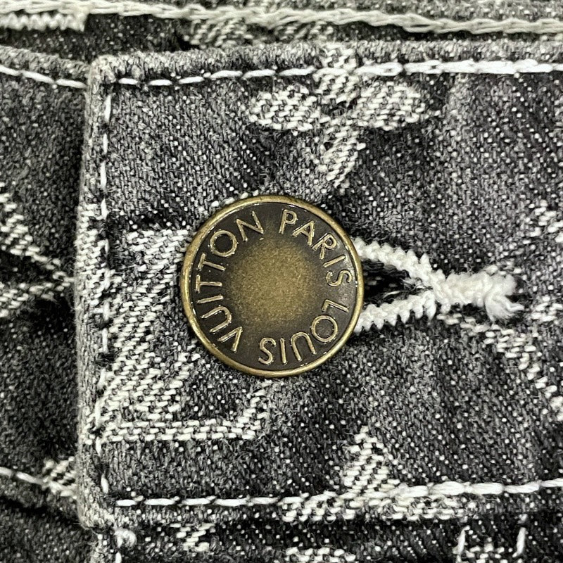 【LOUIS VUITTON】ルイ・ヴィトン モノグラムジャガード ジーンズ RW062B デニムパンツ レディース サイズ38 ブラック