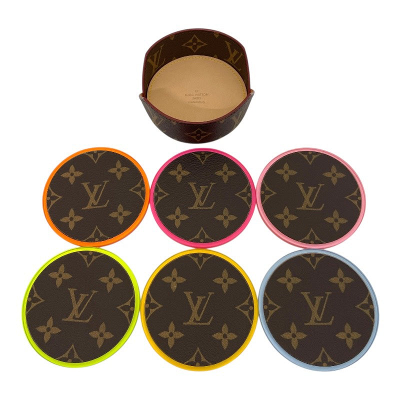 【LOUIS VUITTON】ルイ・ヴィトン モノグラム コースター6枚セット GI0489 その他小物 ユニセックス 美品