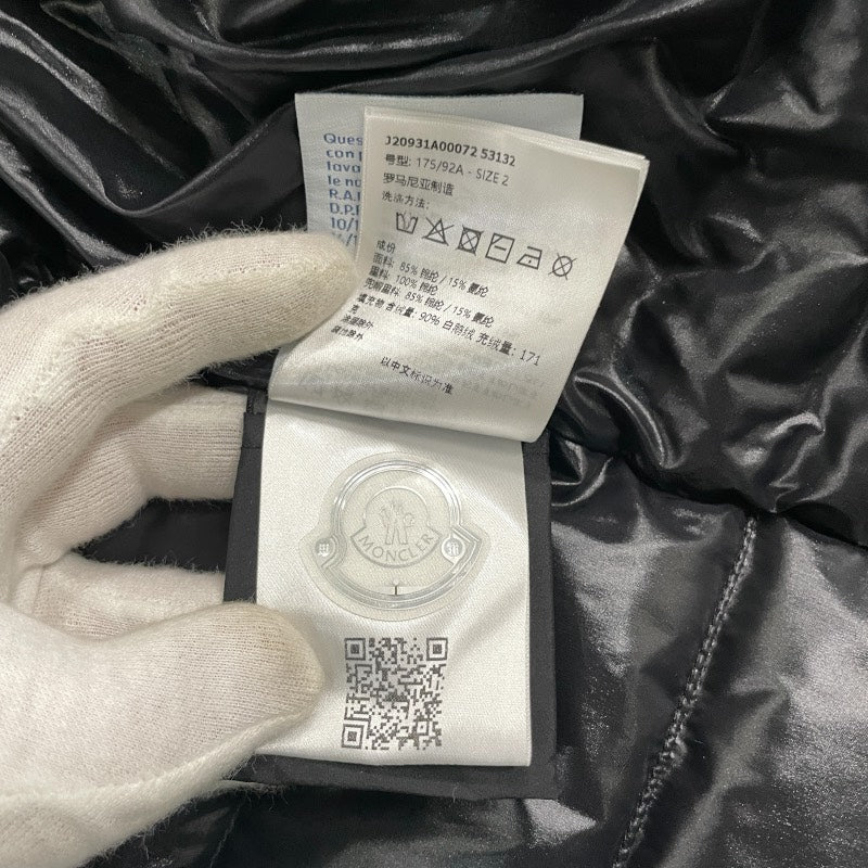 【MONCLER】モンクレール HERBE GIUBBOTTO J20931A00072 53132 ダウンジャケット レディース サイズ2 黒 ブラック 2024年製 美品