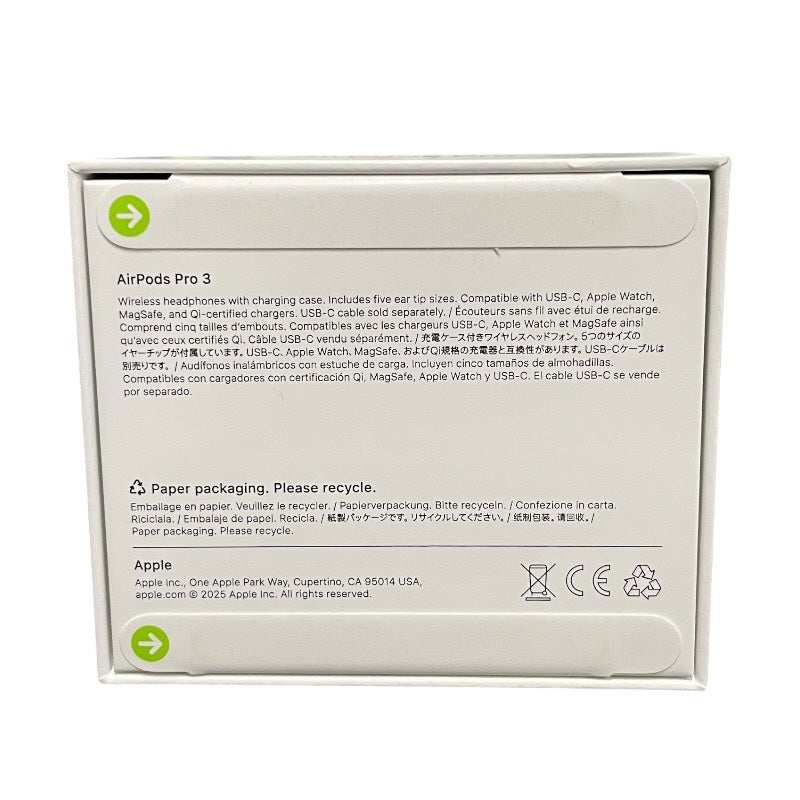 【新品未使用品】【Apple】アップル AirPods Pro3 MFHP4J/A オーディオ機器 ユニセックス 新品未使用品 エアポッズ3 インイヤーアクティブノイズキャンセリング