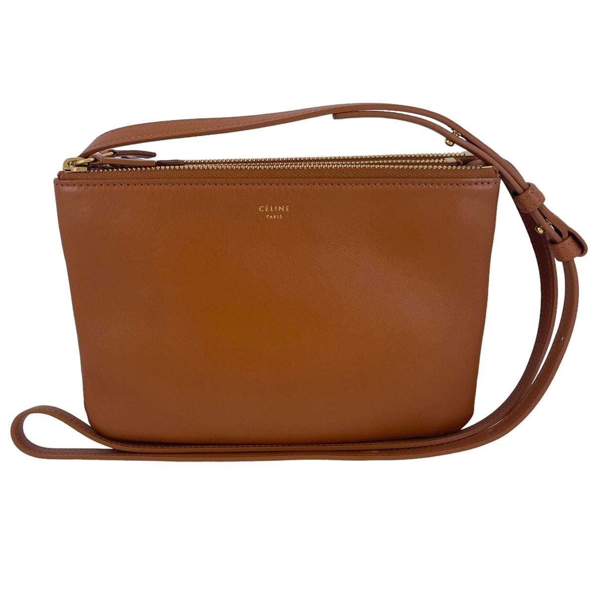 中古】【CELINE】セリーヌ トリオポシェット 本革 ミニショルダー 