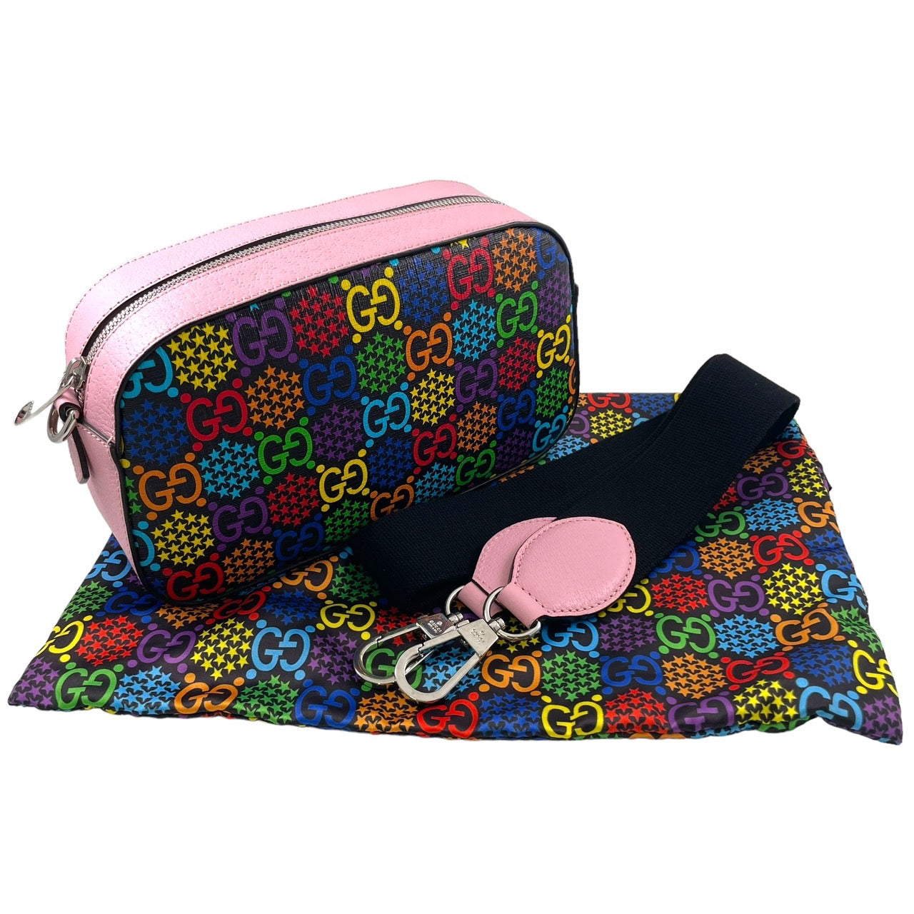 【GUCCI】グッチ GGサイケデリック 574886 ショルダーバッグ コーティングキャンバスレディース ポシェット GGスプリーム