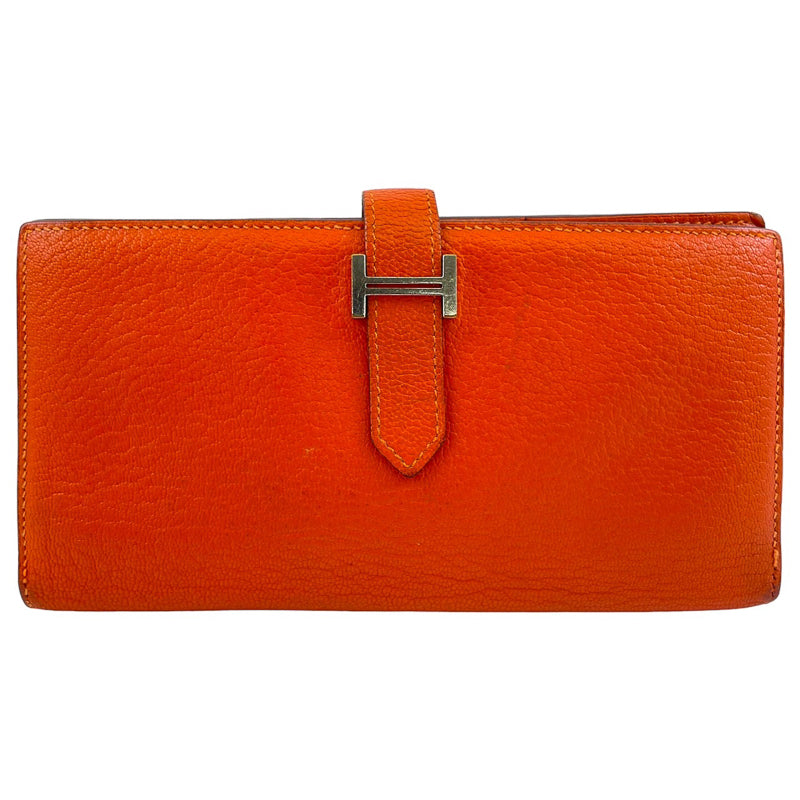 【中古】【HERMES】エルメス ベアンスフレ 二つ折り財布 レザー レディース