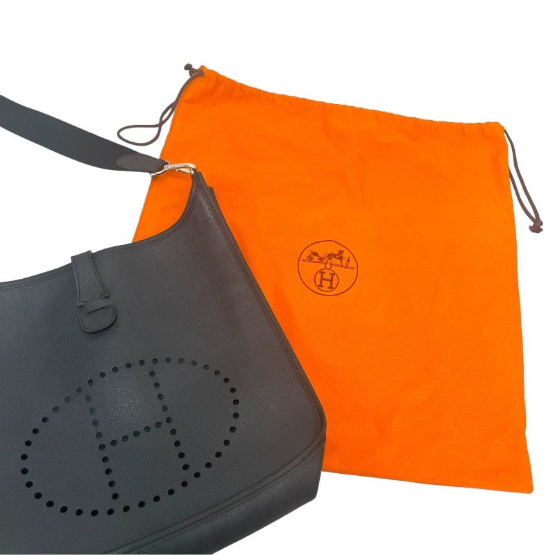 HERMES エルメス エブリンGM ショルダーバッグ ヴォーエプソン ブラック □I(2005年)刻印【中古】 メンズ