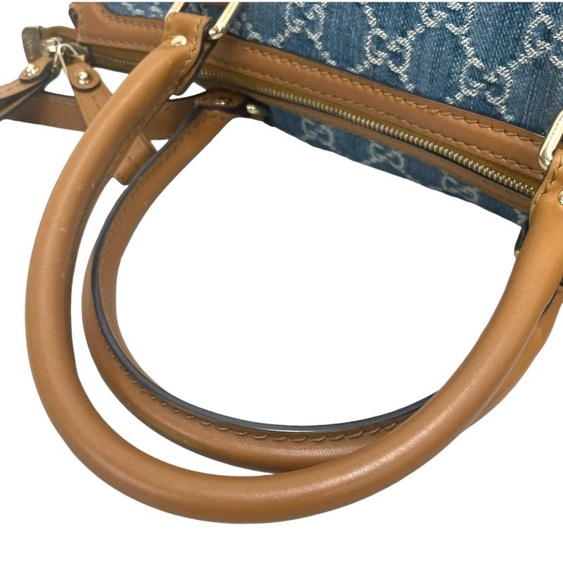 GUCCI グッチ スーキーディアマンテ 247902 ハンドバッグ デニム ブルー×茶色【中古】 レディース