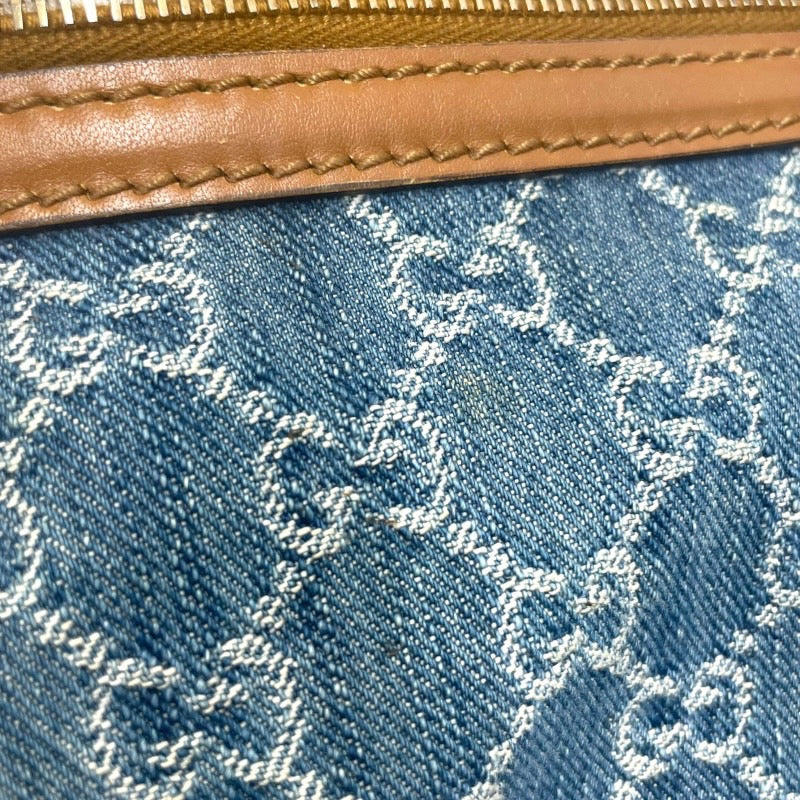 GUCCI グッチ スーキーディアマンテ 247902 ハンドバッグ デニム ブルー×茶色【中古】 レディース