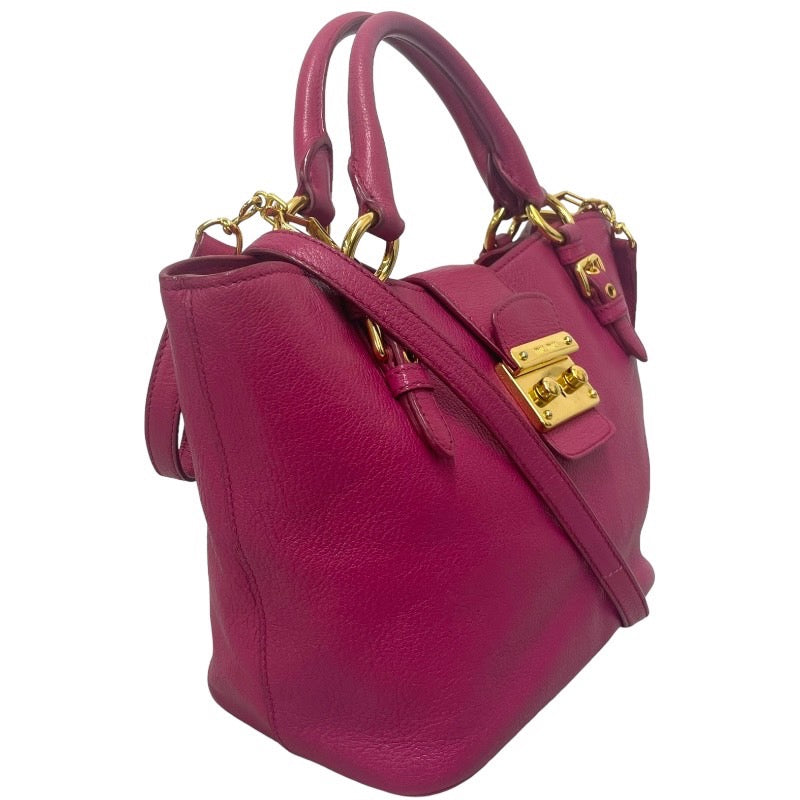 MIUMIU ミュウミュウ マドラス 2way ショルダーバッグ ハンドバッグ ピンク【中古】 レディース