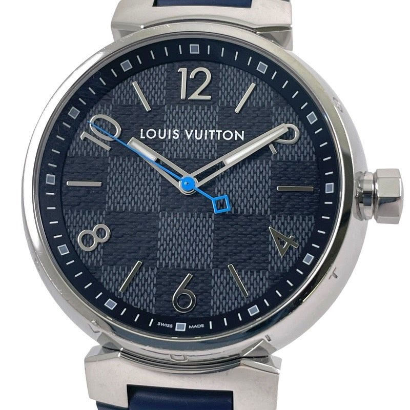 LOUIS VUITTON ルイ・ヴィトン タンブールGM QA073Z 腕時計 ステンレス ダミエグラフィット クオーツ ダミエグラフィット文字盤【中古】 メンズ