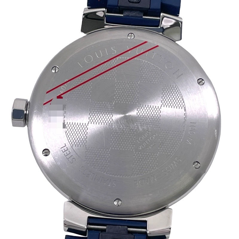 LOUIS VUITTON ルイ・ヴィトン タンブールGM QA073Z 腕時計 ステンレス ダミエグラフィット クオーツ ダミエグラフィット文字盤【中古】 メンズ