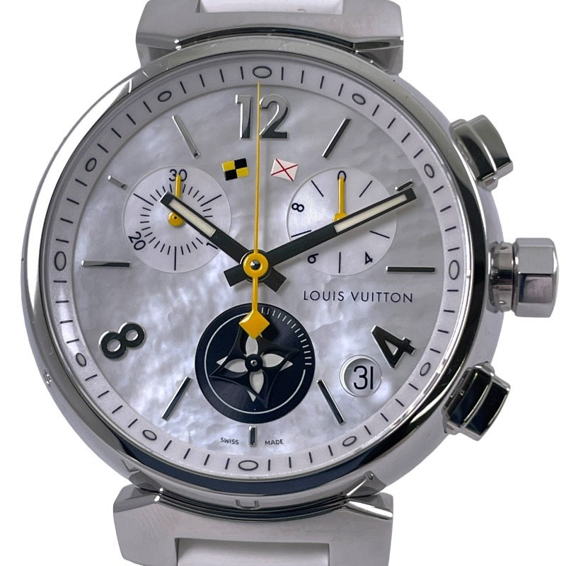 【LOUIS VUITTON】ルイ・ヴィトン タンブール Q11BA 腕時計 ステンレスユニセックス ラブリーカップ クロノグラフ