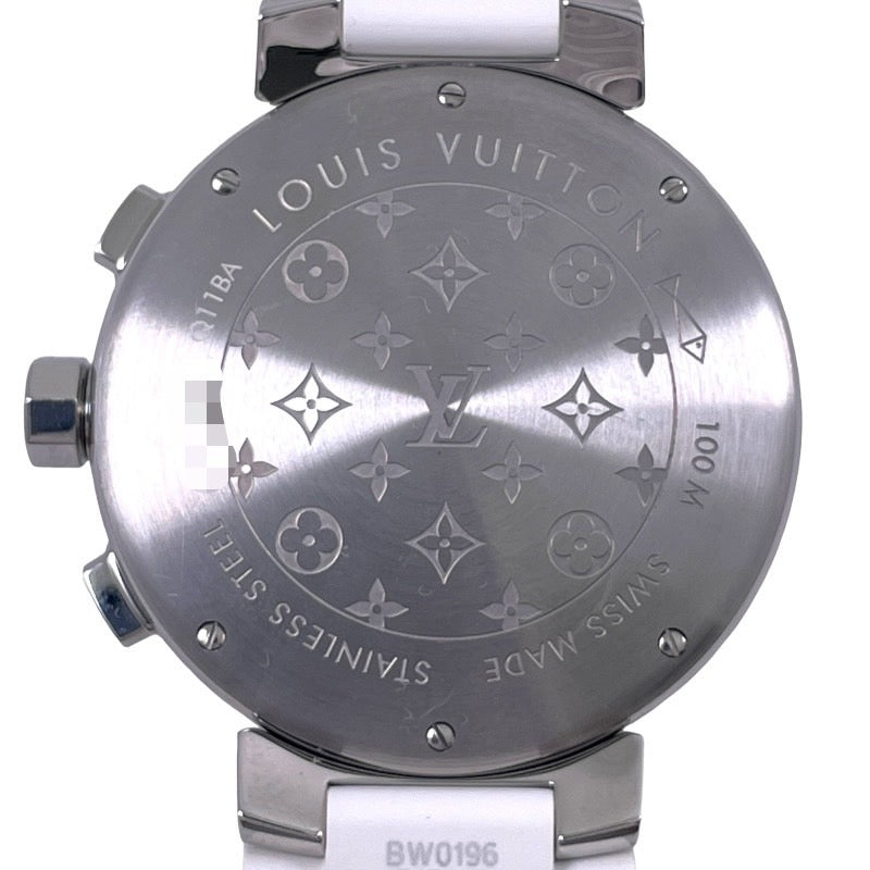 【LOUIS VUITTON】ルイ・ヴィトン タンブール Q11BA 腕時計 ステンレスユニセックス ラブリーカップ クロノグラフ