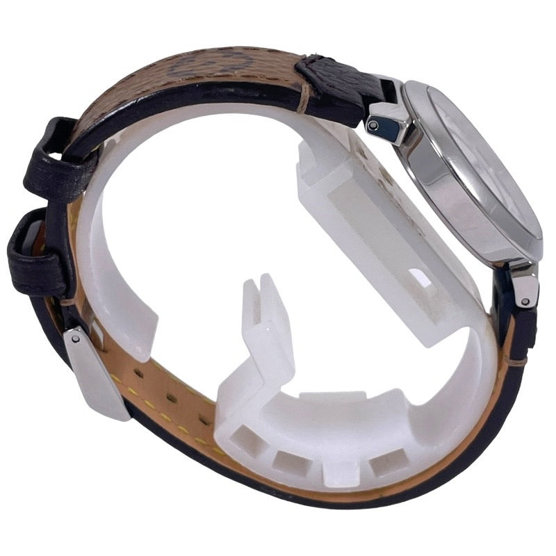 LOUIS VUITTON ルイ・ヴィトン タンブール スリム 8Pダイヤ Q12MG 腕時計 ステンレス シルバー クオーツ シルバー文字盤【中古】 レディース