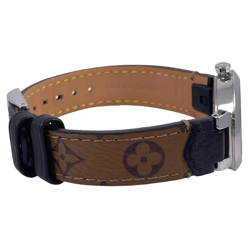 LOUIS VUITTON ルイ・ヴィトン タンブール スリム 8Pダイヤ Q12MG 腕時計 ステンレス シルバー クオーツ シルバー文字盤【中古】 レディース
