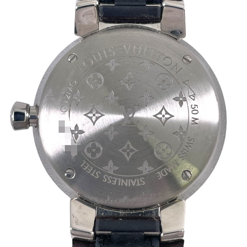 LOUIS VUITTON ルイ・ヴィトン タンブール スリム 8Pダイヤ Q12MG 腕時計 ステンレス シルバー クオーツ シルバー文字盤【中古】 レディース