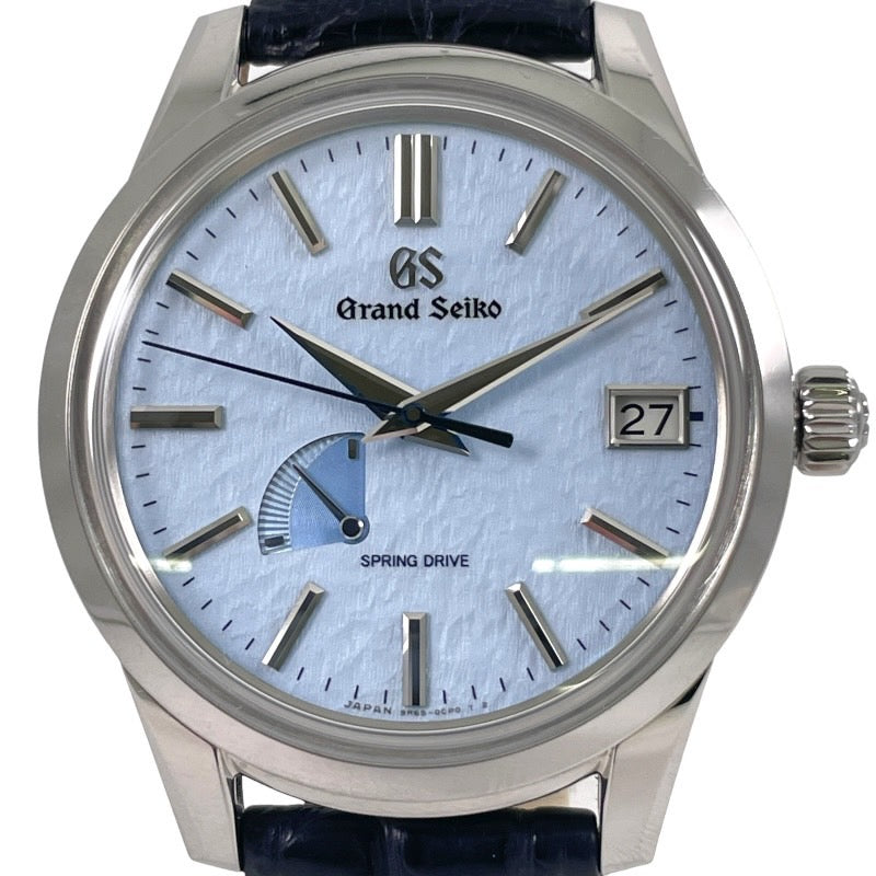 SEIKO グラントセイコーエレガンスコレクション スプリングドライブ SBGA407 腕時計 ステンレス 雪白ブルー スプリングドライブ 雪白ブルー文字盤【中古】 メンズ