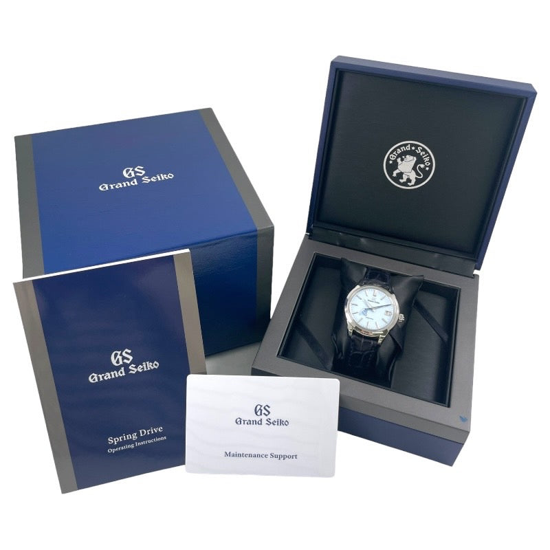 SEIKO グラントセイコーエレガンスコレクション スプリングドライブ SBGA407 腕時計 ステンレス 雪白ブルー スプリングドライブ 雪白ブルー文字盤【中古】 メンズ